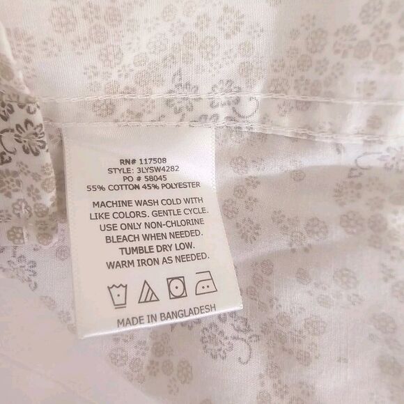 Levi's Strauss & Co. Floral Button Up Shirt White Beige Summer‎ XXL 2XL Western - Picture 4 of 6